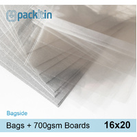 16x20 Clear Bags (BAGSIDE) + 700gsm Boards - 25 pack