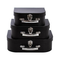 Suitcase Gift Boxes - Set of 3 - BLACK
