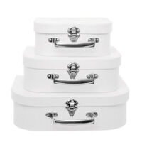 Suitcase Gift Boxes - Set of 3 - WHITE