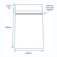 430 x 600mm reseal bags (x1000 with BAGSIDE adhesive)