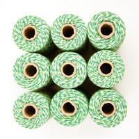 Two Tone Baker's Twine - LIME/WHITE 100 metre large roll
