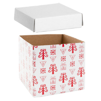WHITE - BASE + LID - Christmas Boxes (Posy Style) x10