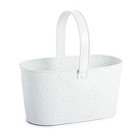 Decorative Metal Easter Basket - WHITE