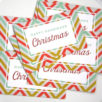 Pack of 25 - HAPPY HANDMADE - vintage cards