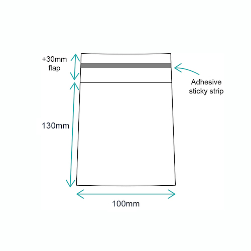 100 x 130mm reseal bags