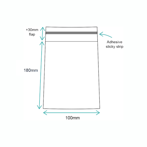 100 x 180mm reseal bags