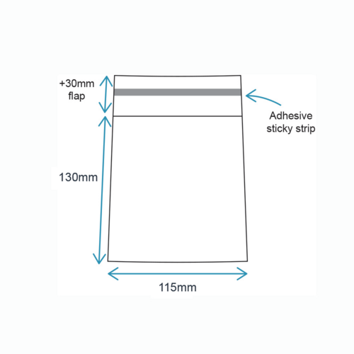 115 x 130mm reseal bags