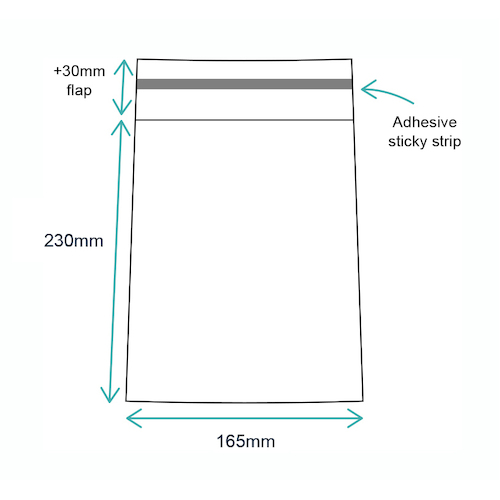 165 x 230mm reseal bags