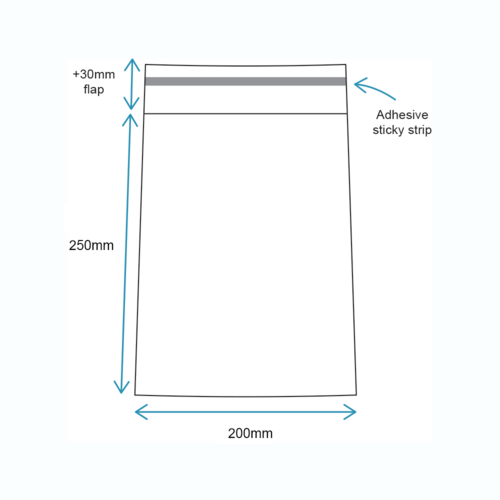 200 x 250mm reseal bags