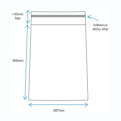 287 x 358mm reseal bags