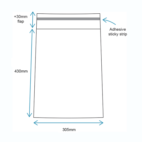 305 x 430mm reseal bags