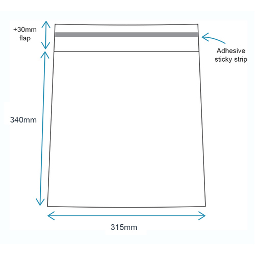 315 x 340mm reseal bags