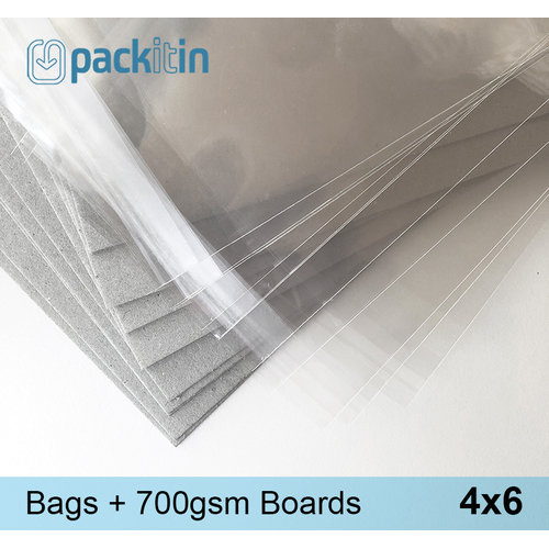 4x6 Clear Bags + 700gsm Backing Boards