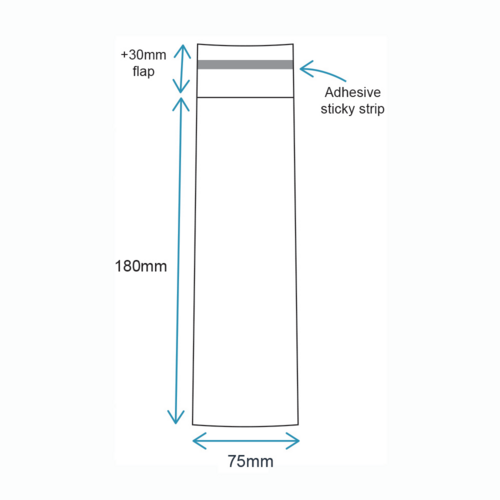 75 x 180mm reseal bags