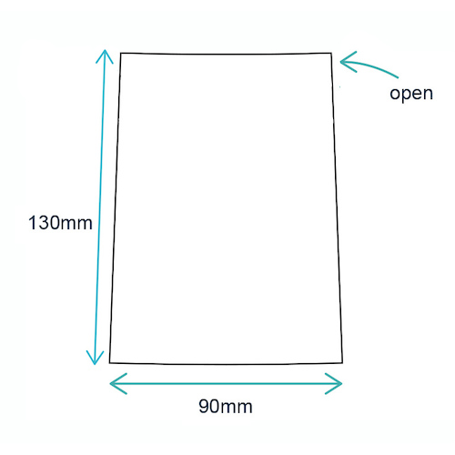 90 x 130mm non seal bags