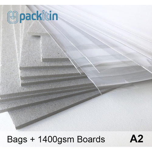 A2 Clear Bags + 1400gsm Heavy Backing Boards