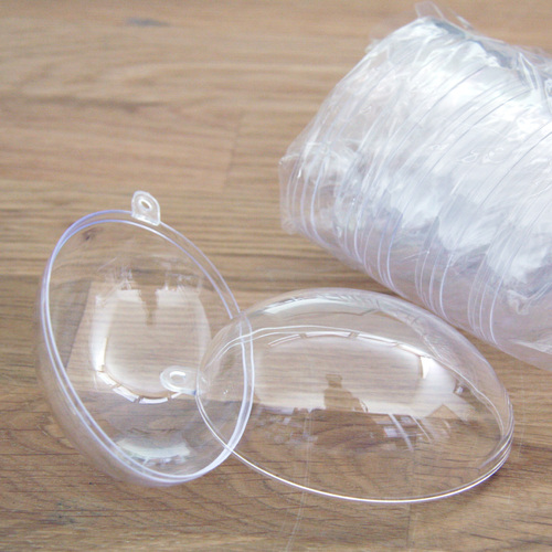Clear Two Piece Egg Shaped Baubles